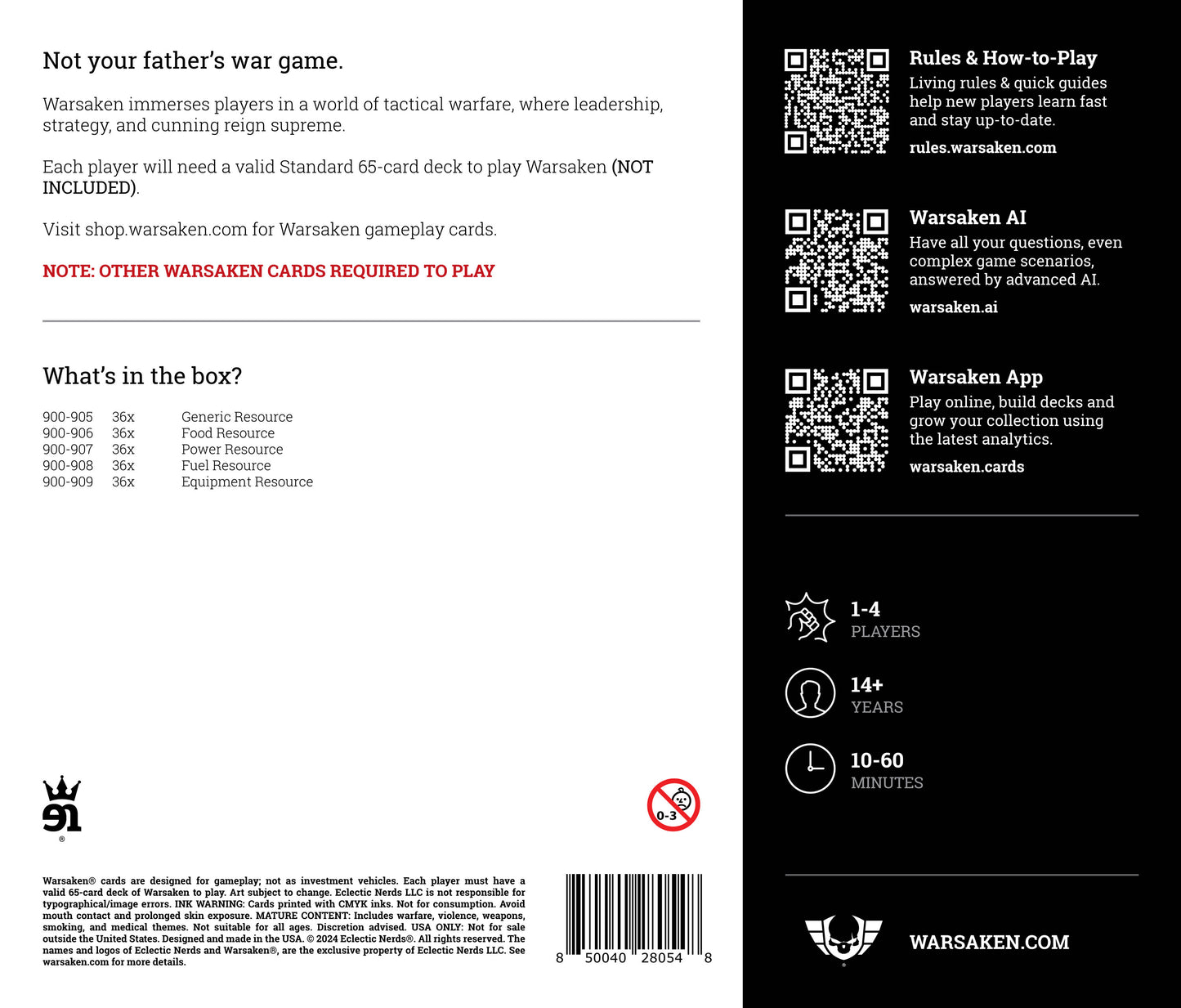 Warsaken® Resource Cards : Warlords Reign