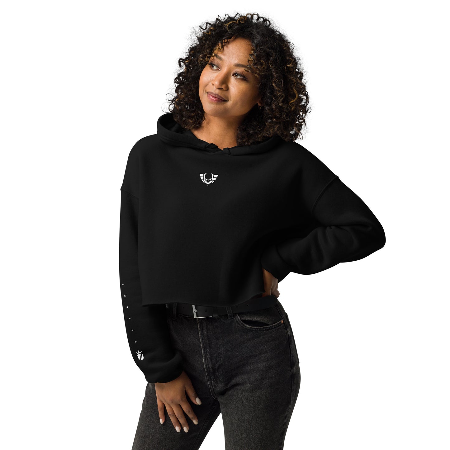Women's Warsaken® Crop Hoodie : Tyrant : Black