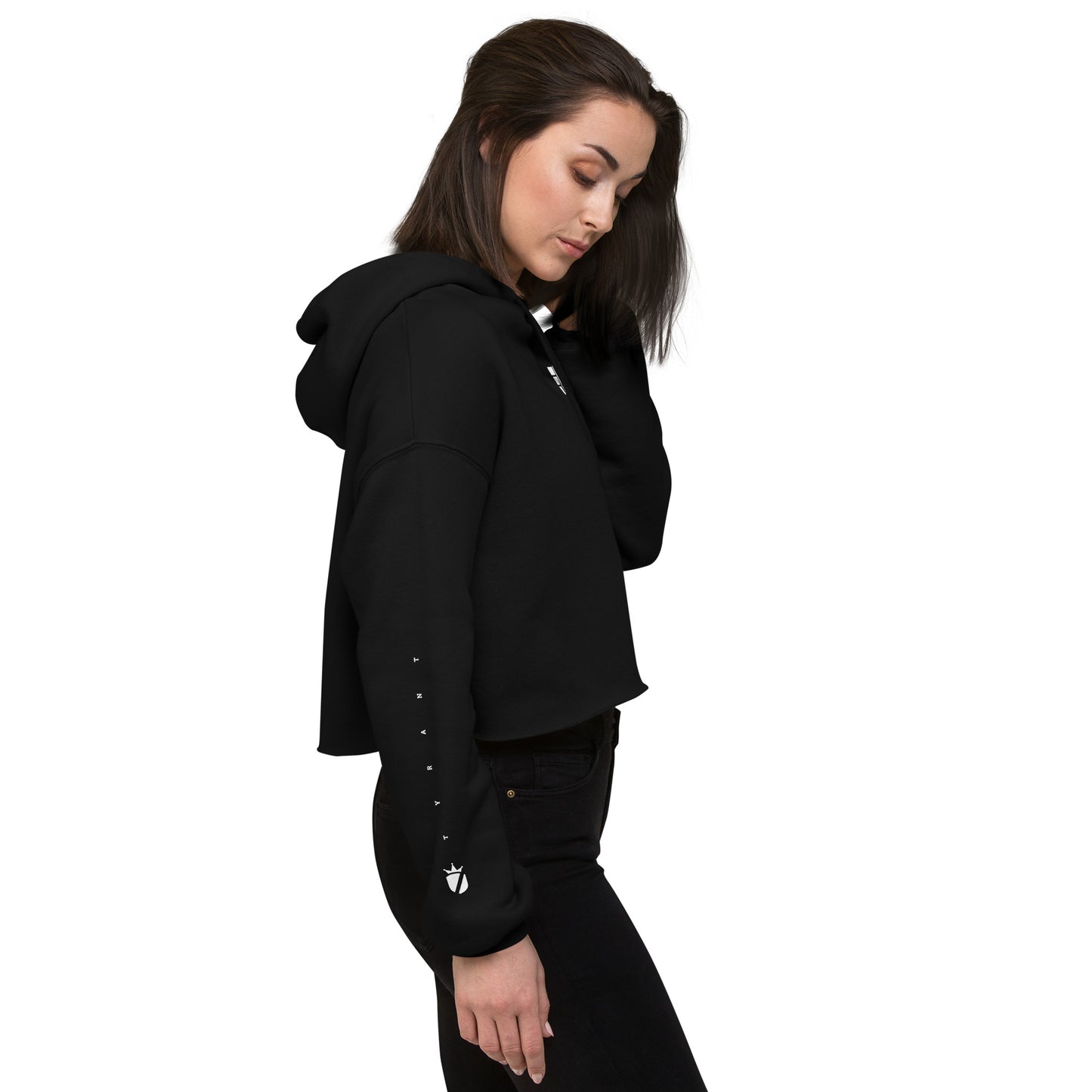 Women's Warsaken® Crop Hoodie : Tyrant : Black