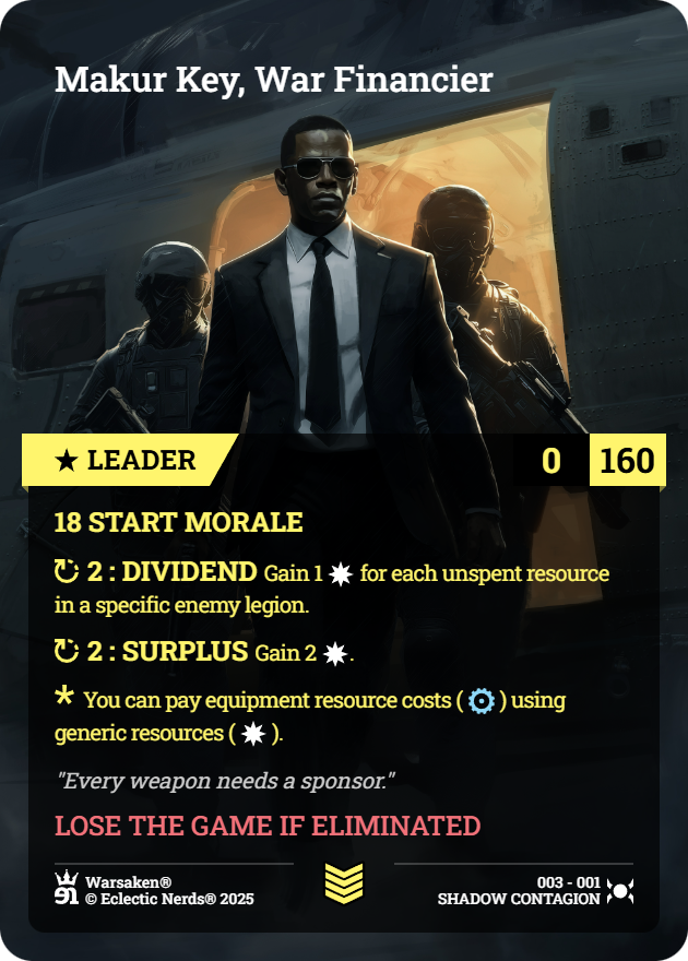 Makur Key, War Financier - Front