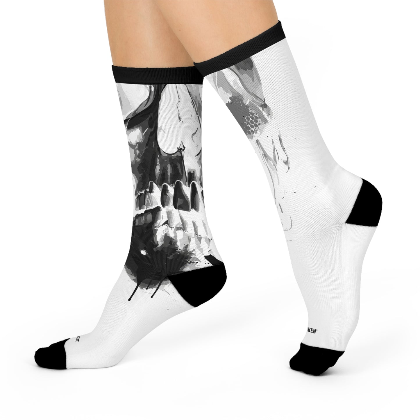 Unisex Warsaken® Socks : Heavy Skull : Heavy White