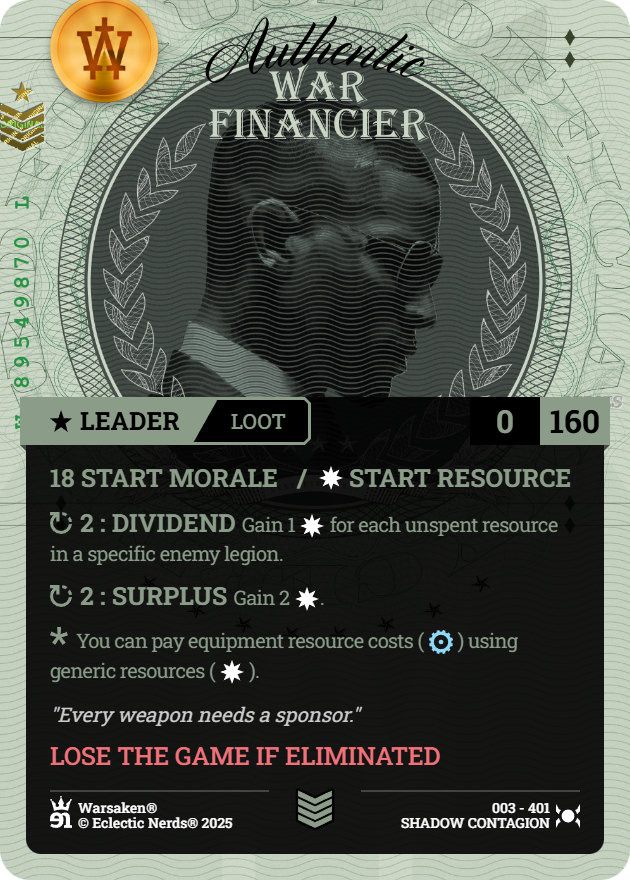 Authentic War Financier - Front