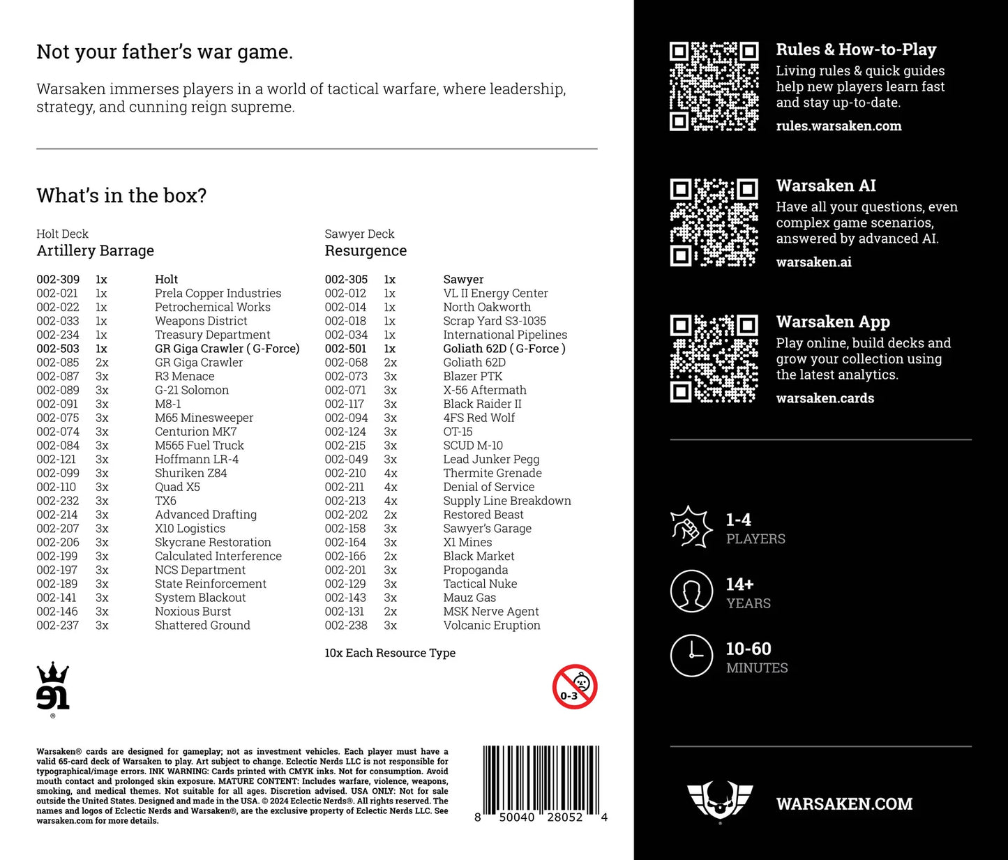 Warsaken® Battle Bundle : Holt vs Sawyer