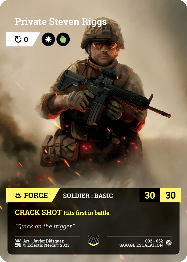 Steven Riggs 002-052 : Private Steven Riggs : 1x Foil – Warsaken® Shop