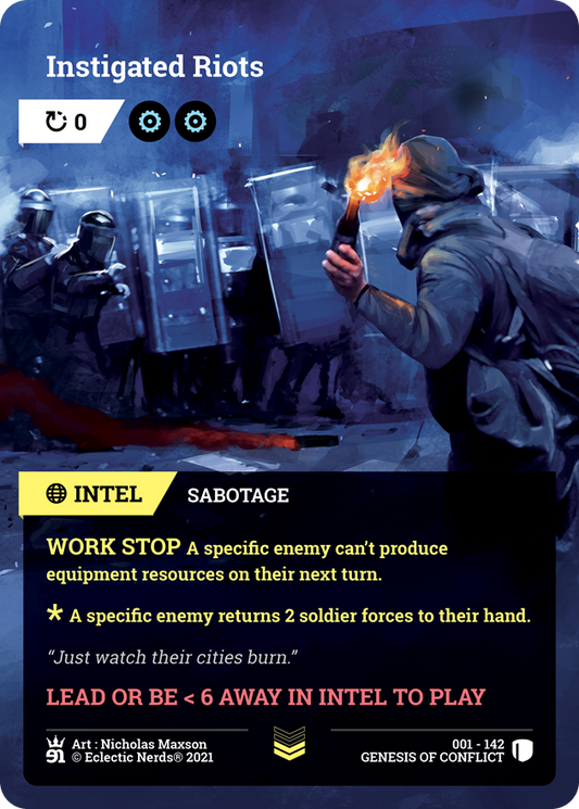 001-142 : Instigated Riots : 1x Foil