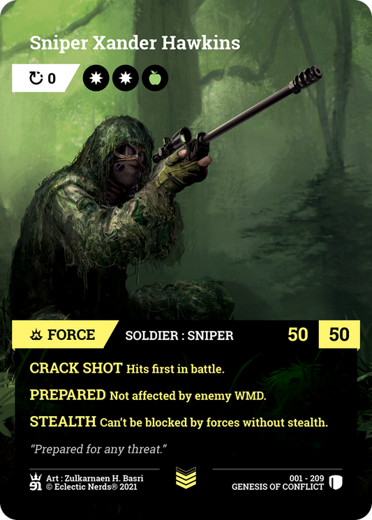 001-209 : Sniper Xander Hawkins : 1x Foil